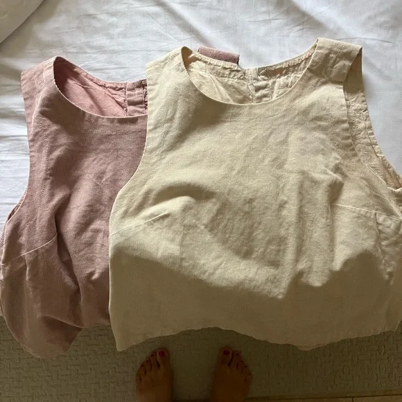 Pact Modern Corduroy Button Back Tank (Sandshell and Modern Mauve) Size Medium - Picture 10 of 11